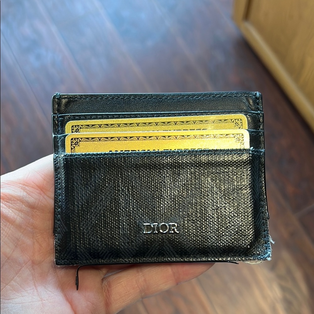 Dior Black Leather Card Holder
